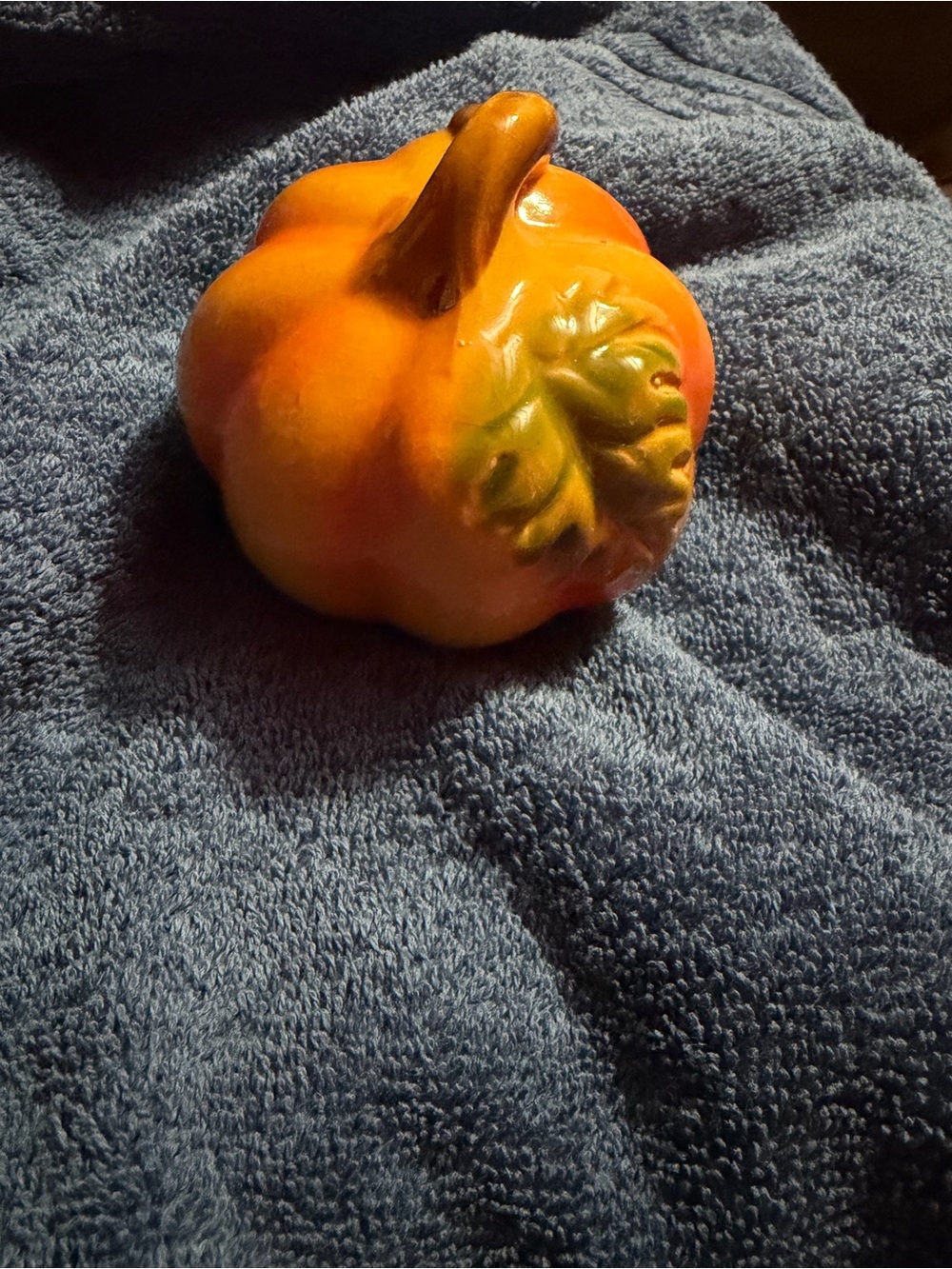 Orange Ceramic Pumpkin Decorative Accent